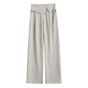 Summer Thin Design Sense High Waist Drooping Chiffon Wide Leg Loose Straight Casual Pants